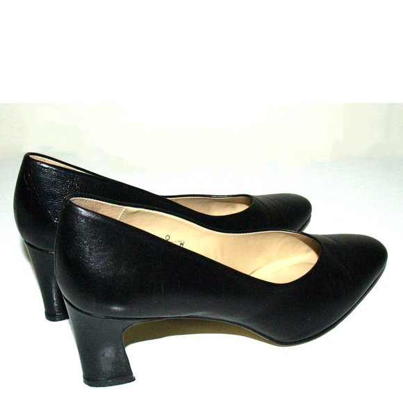Vintage Etienne Aigner - Taylor - Black Leather Pumps - Made In Spain - 9W - Picture 5 of 10